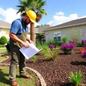 Professional landscape design consultation at a residential property in Orlando Florida