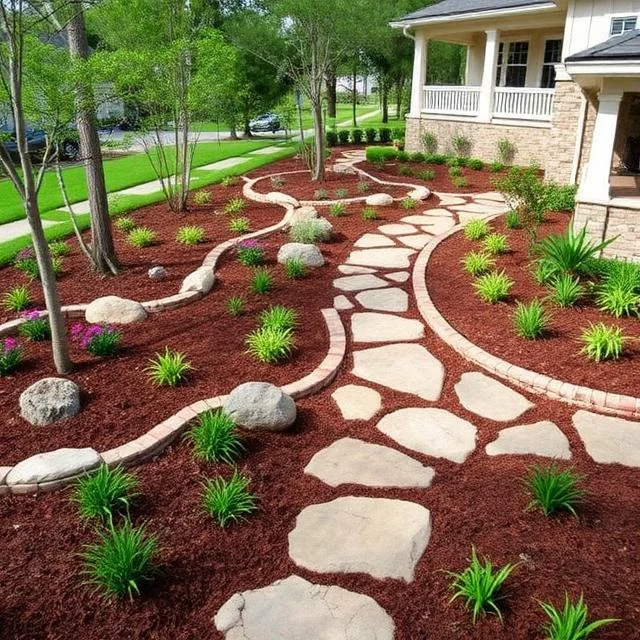 Backyard hardscape at an Oviedo property