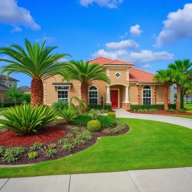 New-community home landscaping in Clermont